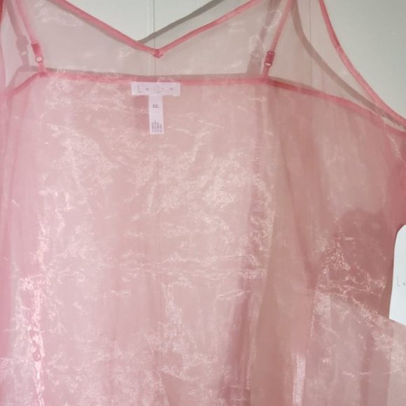 Sheer Peach Vintage Style Slip Dress - Picture 2 of 6